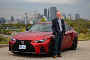Gary Rokosh with the 2021 Lexus IS 350 he tested for a week in and around Calgary.