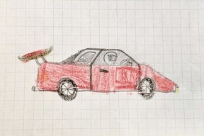 Dream car drawing by Managing Editor Jonathan Yarkony's son