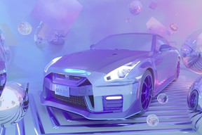 A Nissan GT-R NFT, created by Canadian futurist and digital artist Alex McLeod on commission from Nissan Canada