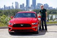 Darcy Kraus with his 2018 Ford Mustang in Calgary.